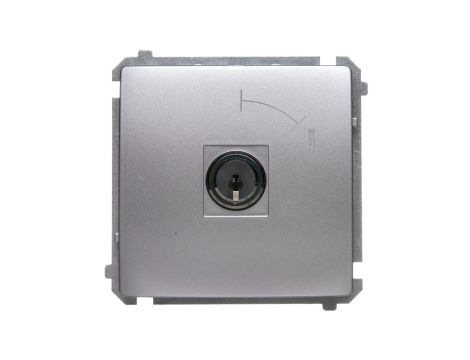 Simon Basic Łącznik chwilowy jednobiegunowy z kluczem 2 pozycyjny 0-I 1Z srebrny mat BMP1K.01/43