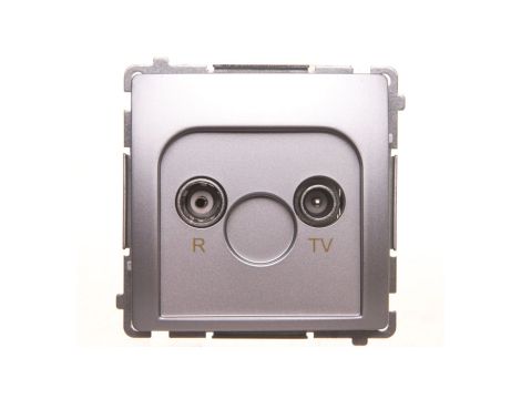 Simon Basic Gniazdo antenowe R-TV końcowe, separowane srebrny mat BMZAR1/1.01/43