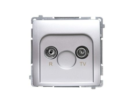 Simon Basic Gniazdo antenowe R-TV przelotowe tłumienie 10 dB srebrny mat BMZAP10/1.01/43