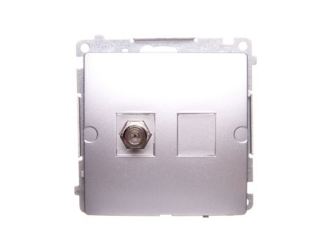 Simon Basic Gniazdo antenowe typu F pojedyncze srebrny mat BMAF1.01/43