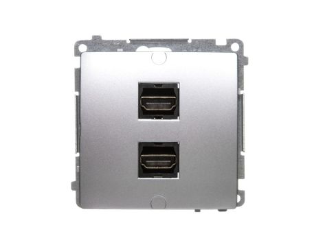 Simon Basic Gniazdo HDMI podwójne srebrny mat BMGHDMI2.01/43