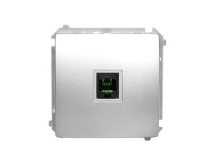 Simon Basic Gniazdo telefoniczne RJ11 uniwersalne pojedyncze srebrny mat BMTU.01/