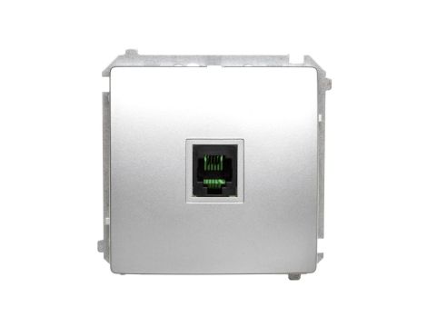 Simon Basic Gniazdo telefoniczne RJ11 uniwersalne pojedyncze srebrny mat BMTU.01/