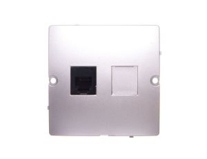 Simon Basic Gniazdo telefoniczne RJ12 srebrny mat BMT1.02/43