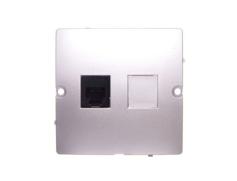 Simon Basic Gniazdo telefoniczne RJ12 srebrny mat BMT1.02/43