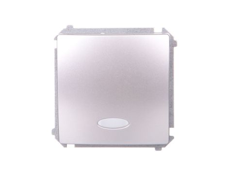 Simon Basic Łącznik jednobiegunowy z podświetleniem 10AX 250V, szybkozłącza, srebrny mat BMW1L.01/43