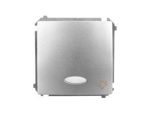 Simon Basic Przycisk dzwonek z podświetleniem 10AX 250V, szybkozłącza, srebrny mat BMD1L.01/43