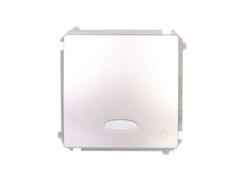 Simon Basic Przycisk światło z podświetleniem 10AX 250V, szybkozłącza, srebrny mat BMS1L.01/43