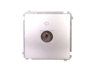 Simon Basic Łącznik żaluzjowy z kluczem 3 pozycyjny, I-0-II 2Z srebrny mat BMWZK.01/43