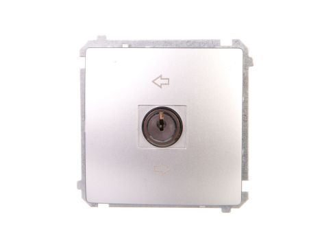 Simon Basic Łącznik żaluzjowy z kluczem 3 pozycyjny, I-0-II 2Z srebrny mat BMWZK.01/43