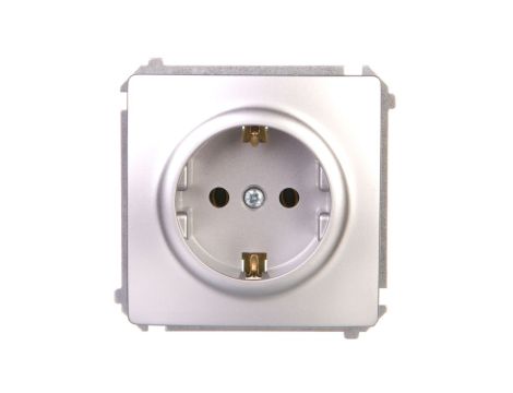 Simon Basic Gniazdo wtyczkowe z uziemieniem Schuko 16A 250V srebrny mat BMGSz1.01/43