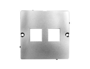 Simon Basic Pokrywa gniazd teleinformatycznych na Keystone płaska podwójna srebrny mat BMGK1P/43