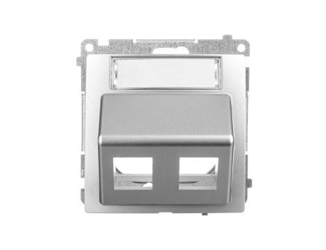 Simon Basic Pokrywa gniazd teleinformatycznych na Keystone skośna podwójna srebrny mat BMGKS2P.01/43