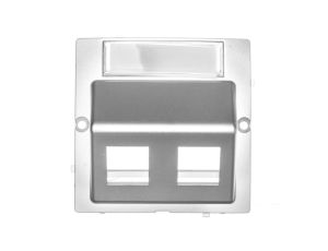 Simon Basic Pokrywa gniazd teleinformatycznych na Keystone skośna srebrny mat BMGKS2P/43