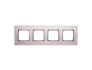 Simon 54 Nature Ramka poczwórna metal SATYNOWY BLASK DRN4/79