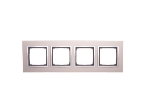 Simon 54 Nature Ramka poczwórna metal SATYNOWY BLASK DRN4/79