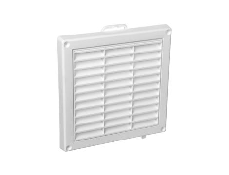 Kratka wentylacyjna 130x130mm biała żaluzja+sznurek T43