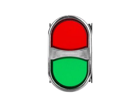 Przycisk sterowniczy dwuklawiszowy, niestabilny, kryty, 1NO+1NC, czerwono-zielony T0-B102K20KY