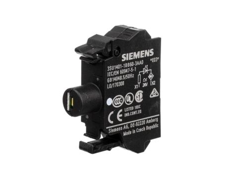 Oprawka blok LED biały 24V AC-DC montaż czołowy przył sprężynowe SIRIUS ACT 3SU1401-1BB60-3AA0