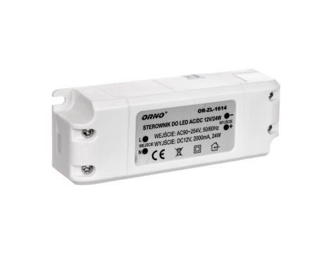 Zasilacz LED 12V DC 24W 2A IP20 OR-ZL-1614