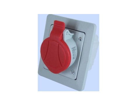 Gniazdo skośne podtynkowe z ramką 5P 16A 400V czerwone IP GSP 16/5 IP-44 921850
