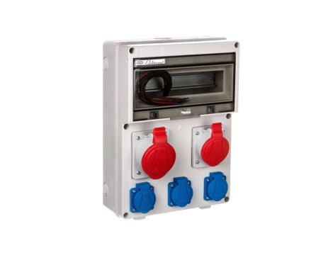 Rozdzielnica budowlana 12 modułów 1x16A 5P 400V, 1x32A 5P 400V, 3x16A 2P+Z RSE-04 IP54 942091