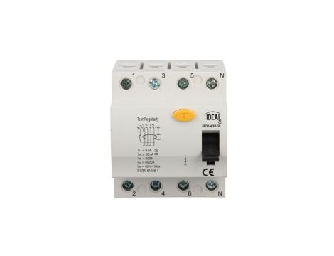 Wyłącznik różnicowoprądowy 4P 63A 0,03A typ AC KRD6-4/63/30 VDE 23185