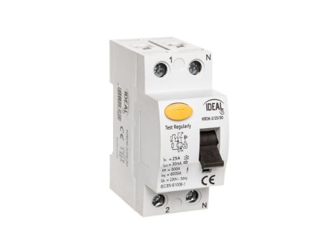 Wyłącznik różnicowoprądowy 2P 25A 0,03A typ AC KRD6-2/25/30 VDE 23180