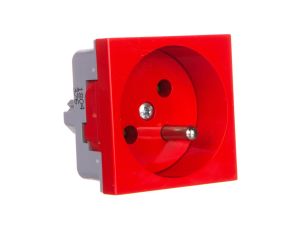 Gniazdo pojedyncze 16A 2P+Z czerwone QP 45X45 BB