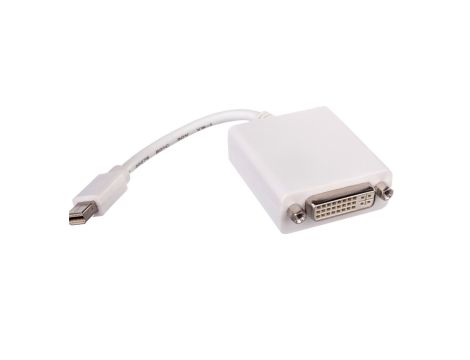 Kabel adapter miniDisplayPort 1.1a Typ miniDP/DVI-I(24+5), M/Ż biały 0,15m AK-340406-001-W