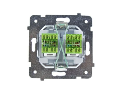 KARO Gniazdo komputerowe podwójne RJ45 kat.5e MMC srebrny perłowy GPK-2S/K/m/43