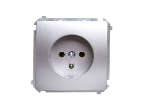 Simon Basic Gniazdo pojedyncze z/u 16A 250V srebrny mat BMGZ1.01/43