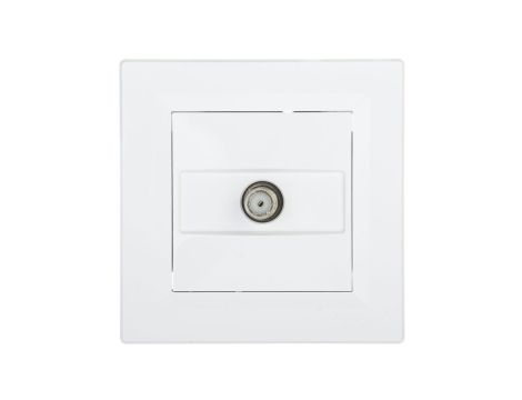 Gniazdo antenowe Asfora SAT końcowe 1dB białe z ramką EPH3700121