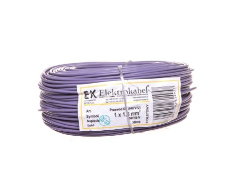 Przewód instalacyjny H07V-U (DY) 1,5 fioletowy /100m/