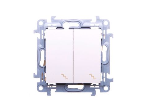 Simon 10 Łącznik schodowy podwójny z podświetleniem LED 10AX biały CW6/2L.01/11