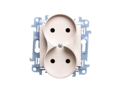 Simon 10 Gniazdo podwójne b/u kremowe 16A 250V IP20 CG2M.01/41