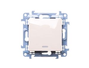 Simon 10 Przycisk pojedynczy z podświetleniem LED kremowy CP1L.01/41