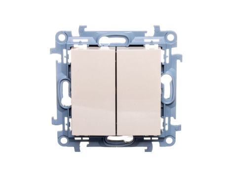 Simon 10 Przycisk podwójny kremowy CP2.01/41