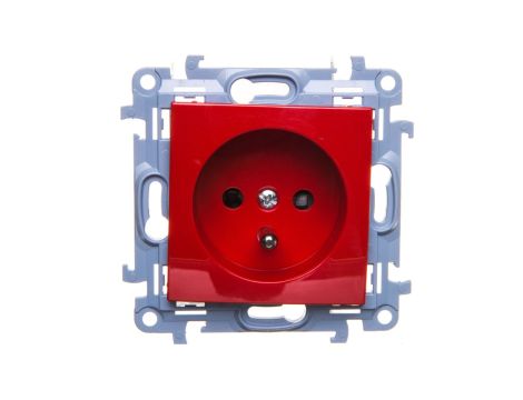 Simon 10 Gniazdo pojedyncze z/u z przesłonami czerwone 16A 250V IP20 CGZ1Z.01/22