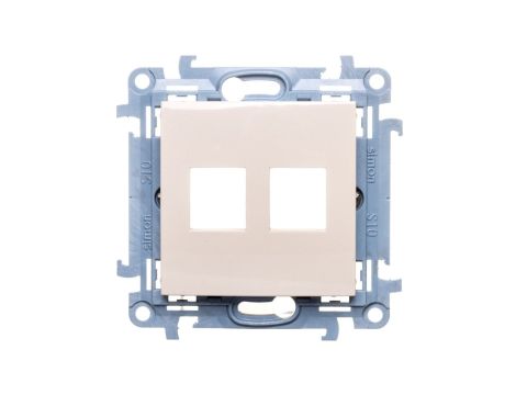 Simon 10 Pokrywa gniazd teleinformatycznych na Keystone płaska podwójna kremowa CKP2.01/41