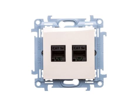 Simon 10 Gniazdo komputerowe podwójne 2xRJ45 kat.5e kremowe C52.01/41