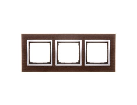 Simon 54 Nature Ramka potrójna drewno SREBRNE WENGE DRN3/84