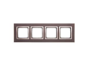 Simon 54 Nature Ramka poczwórna drewno ZŁOTE WENGE DRN4/85