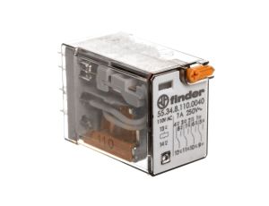 Przekaźnik przemysłowy 4P 7A 110V AC przycisk testujący mechaniczny wskaźnik zadziałania 55.34.8.110.0040