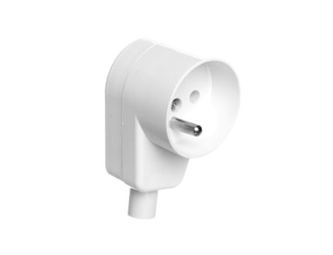 Gniazdo przenośne kątowe 16A 2P+Z 250V białe GN-170K