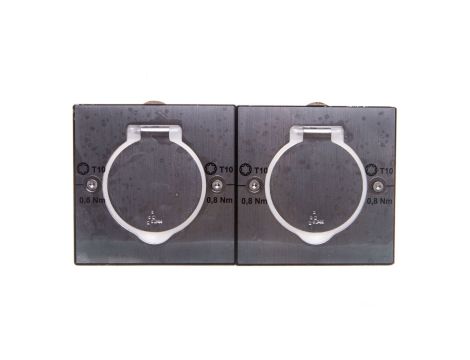 MOSAIC Pokrywa gniazda podwójna prostokątna Inox 089702