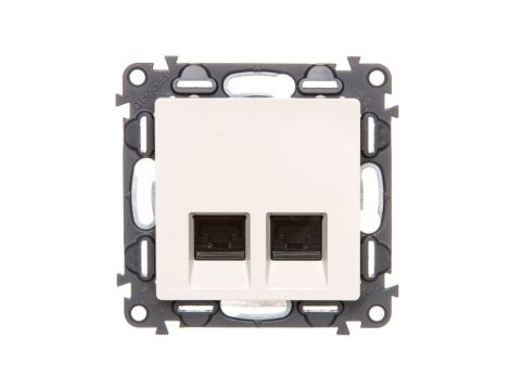 VALENA LIFE Gniazdo komputerowe podwójne RJ45 kat.5e UTP kremowe 753241