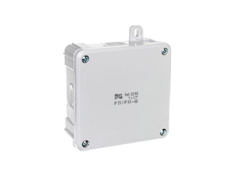 Puszka hermetyczna n/t 2K 98x98x46mm (4xPG13,5mm IP68) z 5x2,5mm2 IP55/IP65 szara 0290-80