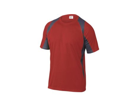 T-Shirt czerwono-szary z poliestru (100) 160G szybkoschnący rozmiar XXL BALIRGXX