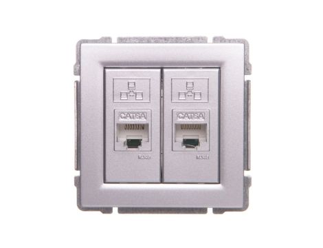KOS66 Gniazdo komputerowe podwójne 2xRJ45 kat.5e nieekranowane aluminium 664067